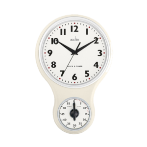 Acctim Kitchn Time Wall Clock & Timer Cream