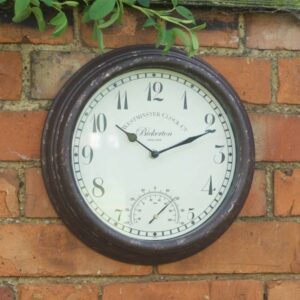 Smart Garden - Bickerton Wall Clock + Thermometer 12in