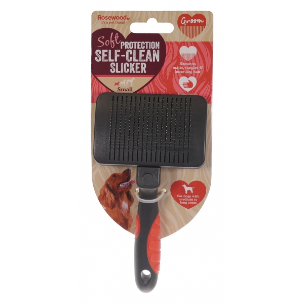 Soft Protection Self Cleaning Slicker Brush. Small