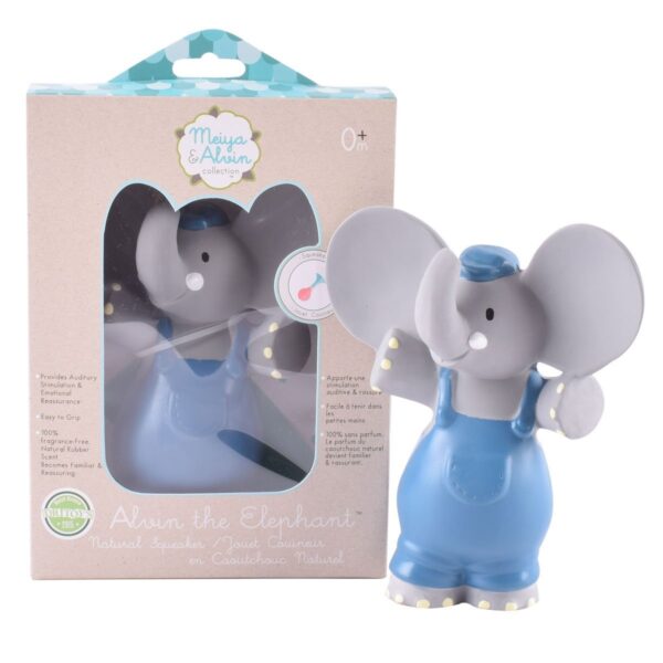 Inside Out Toys-Tikiri- Alvin the Elephant Natural all rubber Squeaker